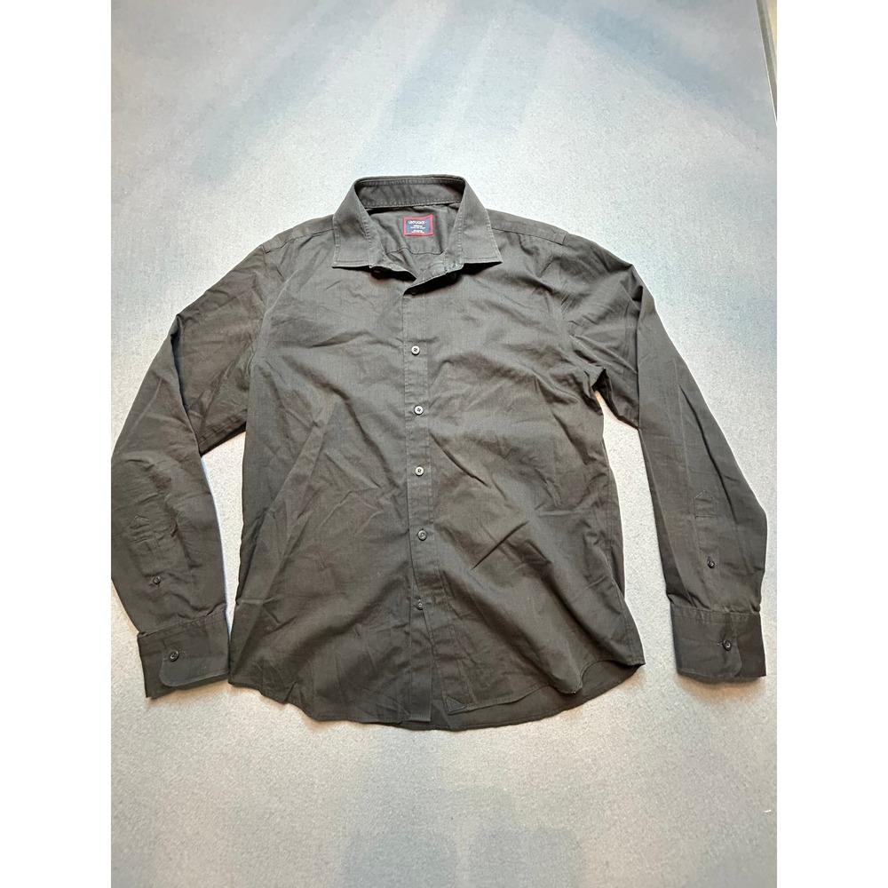 UNTUCKit Black Stone Wrinkle Free Slim Fit Cotton Button‎ Shirt Mens Medium-54